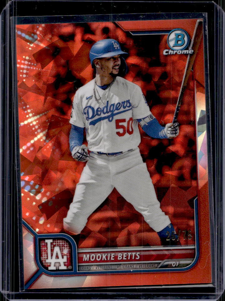 2022 Bowman Chrome Sapphire Mookie Betts Orange Refractor #25/75 #84 Dodgers