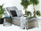 Luxus Rattan Gartenliege Sonnenliege Liege grau Liegestuhl für Garten Terrasse