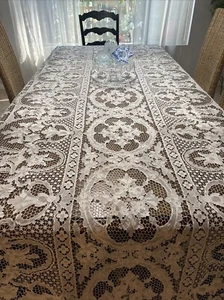 Tovaglia vintage punta ago bobina pizzo francese punta di venise pizzo 52x162 *2 - Foto 1 di 11