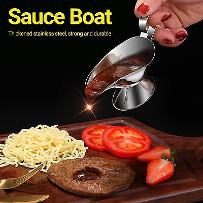 150/240ml Sauce Dish Polished Easy Pour Mayonnaise Black Pepper Sauce Bowl • 10.36£