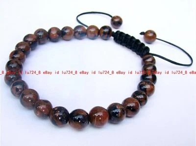 Brazalete de cuentas redondas de arenisca piedra preciosa natural hecha a mano de 6/8/10 mm 7,5" Foto 1 de 4