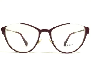 Miu Miu Eyeglasses Frames VMU 51O UE5-1O1 Burgundy Red Gold Semi Rim 53-19-140 - Picture 1 of 13