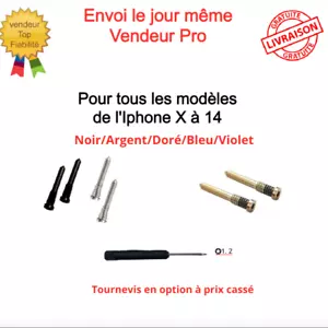 2 Vis Pentalobe Torx Iphone X 11 12 13 14 mini pro Max Noir Argenté Doré - Photo 1 sur 16