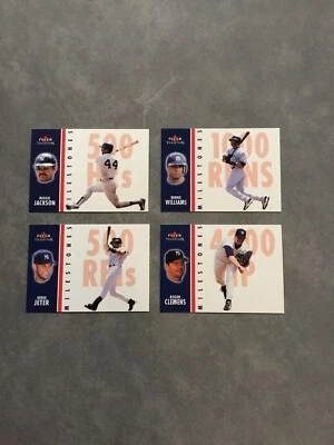 Mint 2003 Fleer Tradition Milestones Yankees Set Jeter Jackson Clemens Williams - Image 1 of 2
