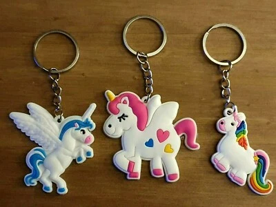 UNICORN KEYRING KEYCHAIN Bag Charm Kids bag pendant key ring UK SELLER - Image 1 of 4