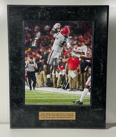 Georgia Bulldogs 2022 National Champions Kelee Ringo interception plaque Cover