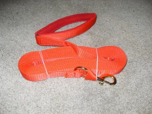 RED NYLON 25' Horse Training Lunge Line, LEAD W/ REPLACEABLE HD brass snap - Bild 1 von 1