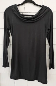 Motherhood Maternity Sz Small Black Cowl Boat Neck Long Sleeve Lightweight Shirt - Picture 1 of 7