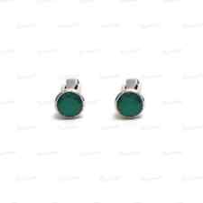 Natural Green Onyx Gemstone 925 Sterling Silver Cufflinks Gift For Father