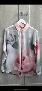 Ted Baker Tanisha Porcelain Rose Sheer Blouse Size 2 TB 10 UK - Picture 1 of 3