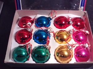 1 2 1960s czech Glass hand painted hand blown mercury glass Christmas Baubles - Picture 1 of 3