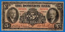 1935 The Dominion Bank $5 P-S1033 Circulated Note - 165434