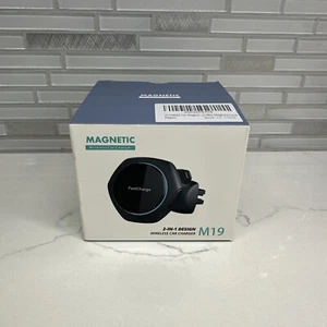 Magnetic Wireless Car Charger FastCharge M19 2-in-1 Design for iPhone 14/15 DJ - Picture 1 of 5