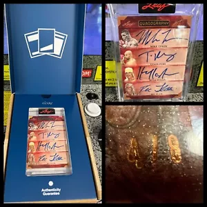 2023 Leaf Quad Mike Tyson - Tyson Fury - Hulk Hogan - Ric Flair Autograph # 4/8 - Picture 1 of 10