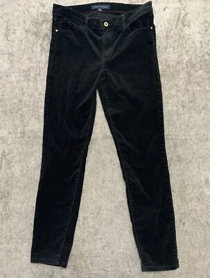 Tommy Hilfiger Corduroy Pants Womens Size 8 Greenwich Skinny Black Mid Rise - Imagem 1 de 4