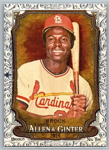 Lou Brock Cardinals 2024 Allen & Ginter Gilded Insert SP #331 - Picture 1 of 2