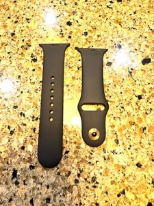 GENUINE OEM Black Apple Watch SMALL Band FOR 42/44/45/46mm - Series 1-10 - Picture 1 of 3