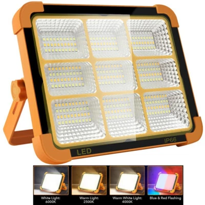 Solar 360LEDs Baustrahler Strahler Akku Arbeitsleuchte Flutlicht 4 Lichtmodi USB - Bild 1 von 4