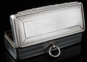 Antique Sterling Silver Snuff Box with Rifle, Francis Clark, Birmingham 1836 - Picture 1 of 12
