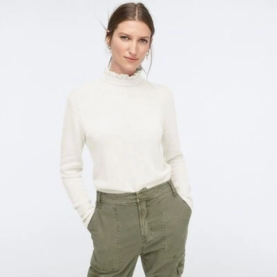 J. Crew Ivory Lambswool Blend Pullover Sweater (size S) - Image 1 of 4