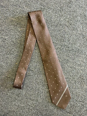 Corbata Dunhill, marrón, lunares Foto 1 de 4