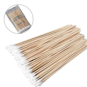 Madera Extra 100 Piezas Hisopo Punta Q Doble Cabeza Algodón Mango Largo 6" Madera Extra Larga - Imagen 1 de 7