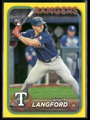 2024 Topps Update Series WYATT LANGFORD #US151 Yellow Texas Rangers RC - Image 1 of 2