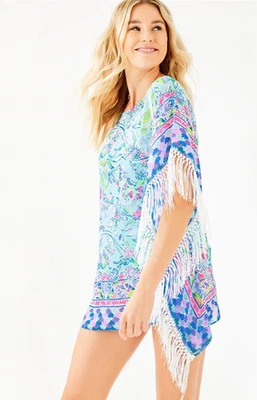 NEW Lilly Pulitzer Ginette Cover Up Dress XS Bali Blue Sway this Way NWT $138 - Image 1 of 4