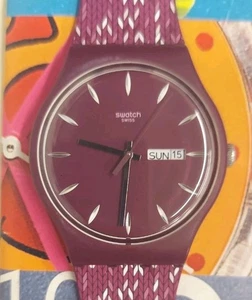 Orologio Swatch TRICO'PURP SUOV705 2018 Nuovo Gent Swiss Made Disegnato da Anais Krebs - Foto 1 di 8