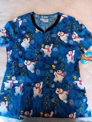 Cherokee Uniforms Tooniforms Frosty The Snowman Size M NWT - Image 1 of 4