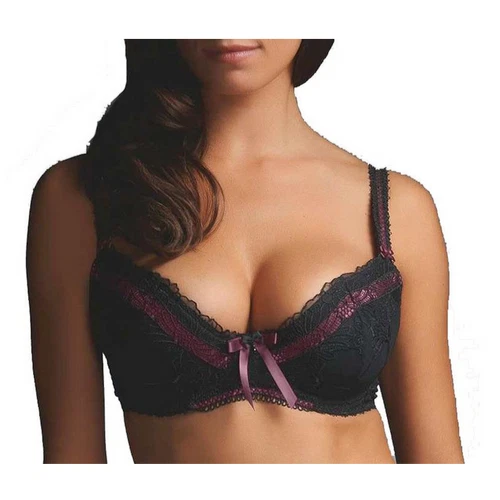 Sujetador Fauve Mia negro y rosa Reino Unido 32C con aros acolchado UE 70C FR 85C Foto 1 de 1