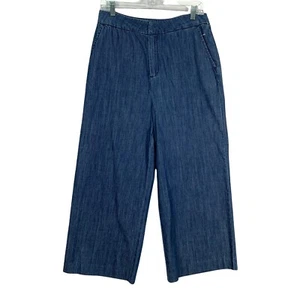 Madison NWT Cropped Jeans Size 8 Average Denim Wide Leg Blue Dark Wash High Rise - Picture 1 of 6