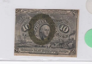 FR-1244 Fractional Currency - 10 Cents - Over Print Error - XF - Picture 1 of 2