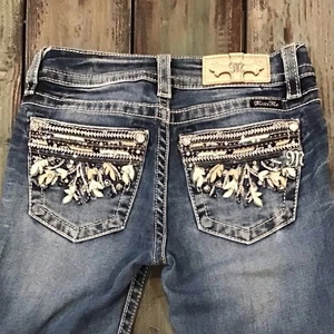 Miss Me 25 (0) Hailey Skinny Women’s Jeans Embellished Floral Embroidered M323OS - Picture 1 of 11