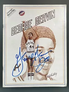 Programa San An Spurs vs Pacers 1975-76 firmado a mano por George Gervin - Imagen 1 de 4