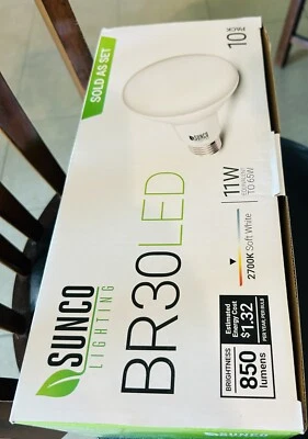 Sunco Lighting 10 Pack BR30 LED Bulbs, 10 Count , 2700k Soft White New - Image 1 of 3