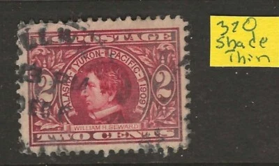 US Scott #370 USED VF Shade like Carmine Lake perf Seward 1909 Commemorative! - Image 1 of 2