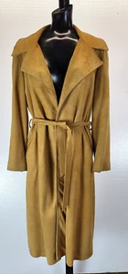 Vintage goldbrauner Wildleder langer Trenchcoat Jos N. Neel 70er-80er - Bild 1 von 17