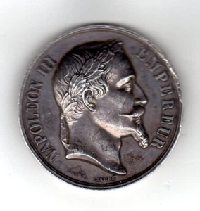 Médaille Napoléon III Corps Législatif Barre SESSION 1866 51mm 65g Argent Silver - Imagen 1 de 3