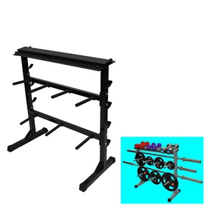 Home Gym - Weight Plate - Barbell Bar - Dumbell Weight Storage Rack - 300kg+ - Picture 1 of 9