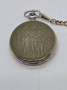 CLEAN WORKS! MOLNIJA 3 GRACES Hunter Vintage USSR Soviet Pocket Watch - Picture 1 of 13