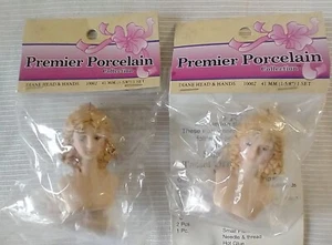 Premier Porcelain- Diane Head & Hands Set #10002 --2 Sets NOS Doll Parts Crafts - Picture 1 of 6