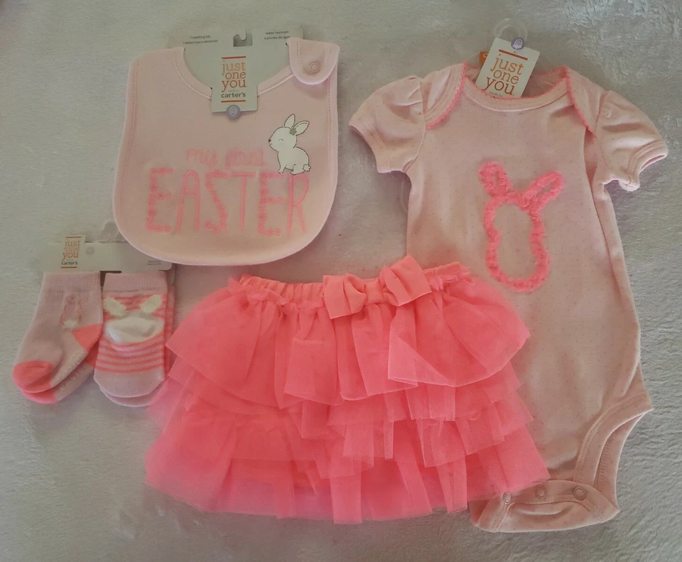 Carter's Pink Bunny Tutu Set Outfit Just for You Girl's Size 9 Months