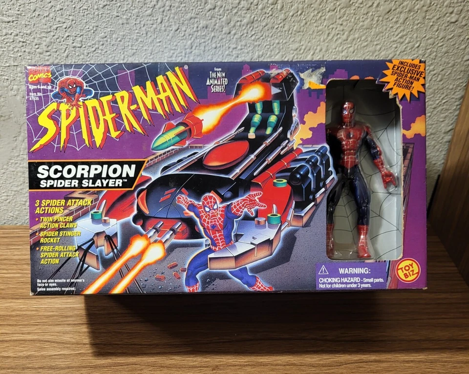 Scorpion Spider Slayer 1996 Spider-Man ToyBiz sin usar, en caja nuevo sellado Foto 1 de 4
