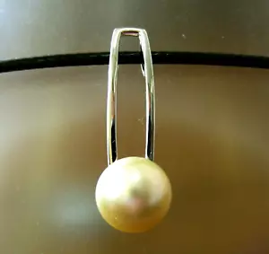 ¡ORO 11,5 mm! PERLA MAR DEL SUR 100% SIN TRATAR + COLGANTE WG SÓLIDO 18ct + certificado disponible - Imagen 1 de 1