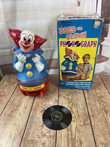 1940-1950s Bozo the  Clown Standing Record Player Phonograph 