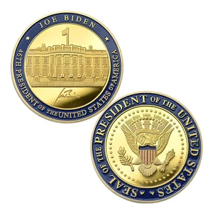 46th US President Joe Biden White House 2021 Inauguration Challenge Gold Coin - Picture 1 of 3