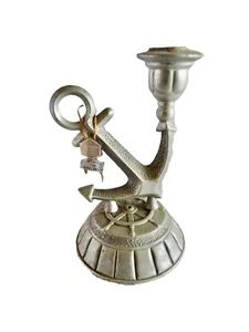 aNCHOR CANDLESTICK CHAMBERSTICK STEAMPUNK NAUTICAL BEACH HOUSE DECOR neocurio - Picture 1 of 9