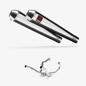 Lextek AC1 Polished Classic Exhaust System 350mm for SUZUKI SV1000 03-07 - Picture 1 of 1