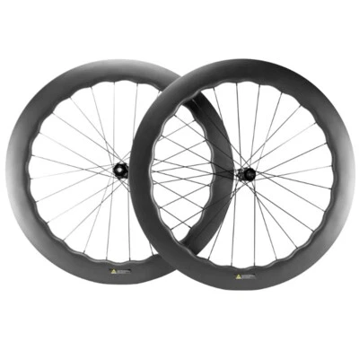 700C 6560mm Road Bike Carbon Wave Wheelset Disc Brake 6 Bolt/Center Lock XD/XDR - Image 1 of 4